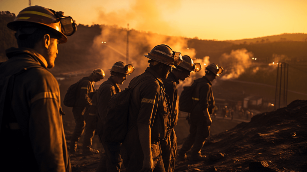 This is a picture of coal miners, these are an example of workers who are exempt from needing to prove a real and substantial connecting between their employment and their accident when it comes to claiming a journey claim for workers compensation. 