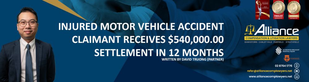 Injured Motor Vehicle Accident Claimant receives $540,000 settlement