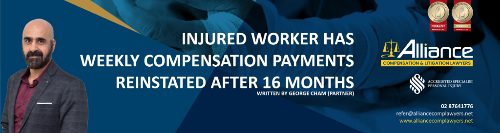 Injured worker has weekly compensation payments reinstated